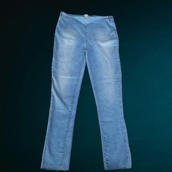 Free People Denim - Free People‎ High Rise Pull On Skinny Jeans Blue Stretch 31x27 Jeggings